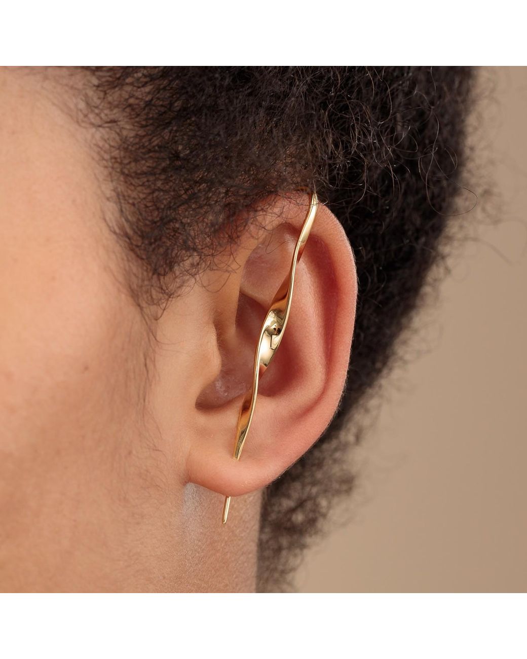 Scream Pretty Metallic Plated Ribbon Ear Crawler