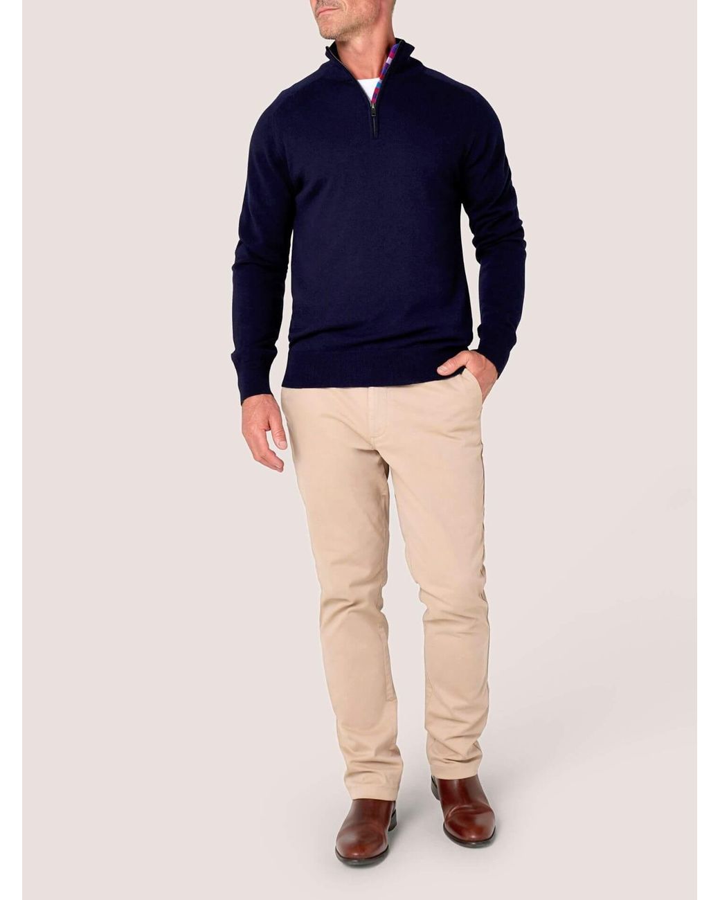 Koy Clothing Blue Dark Quarter Zip for men