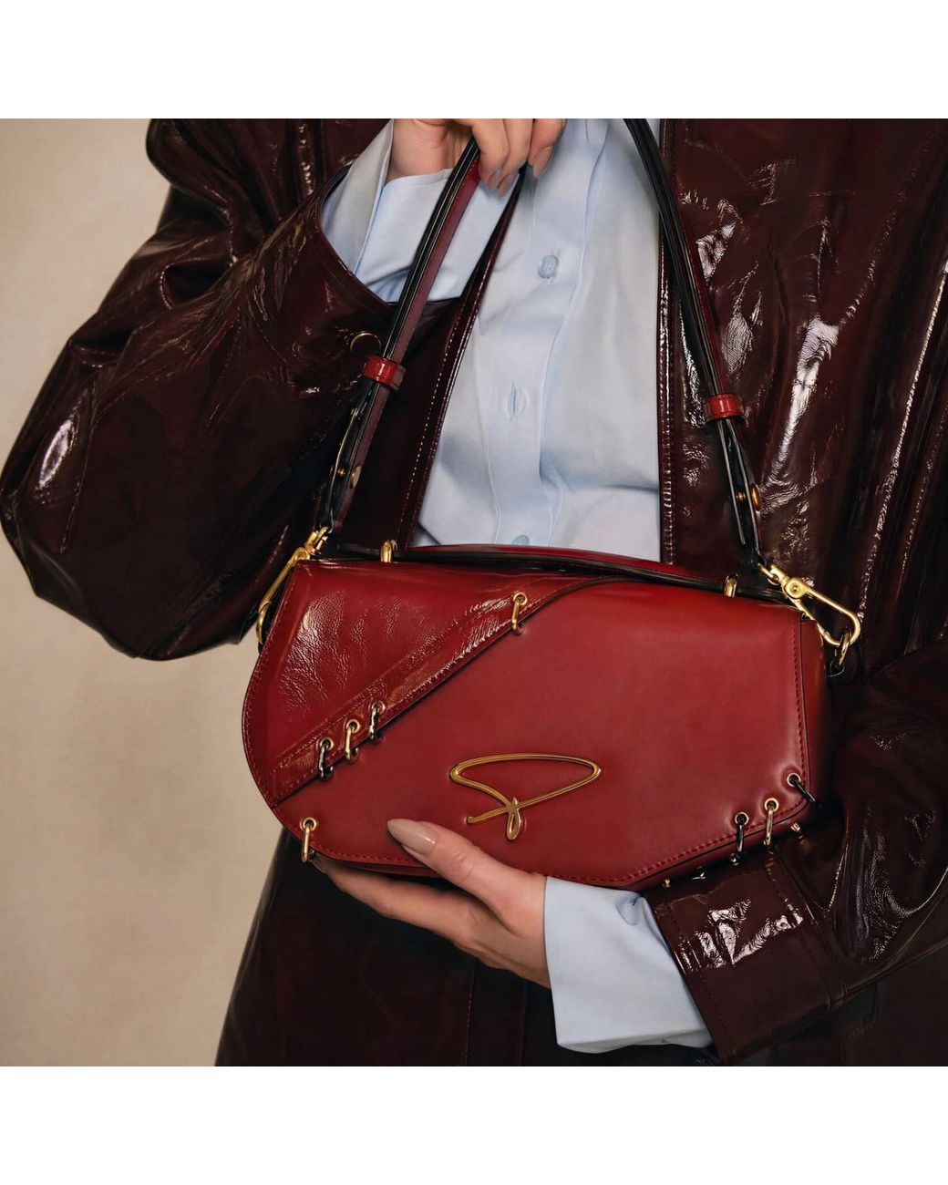 Pimpinicchio New York Red Dey Asymmetrical Shoulder Bag