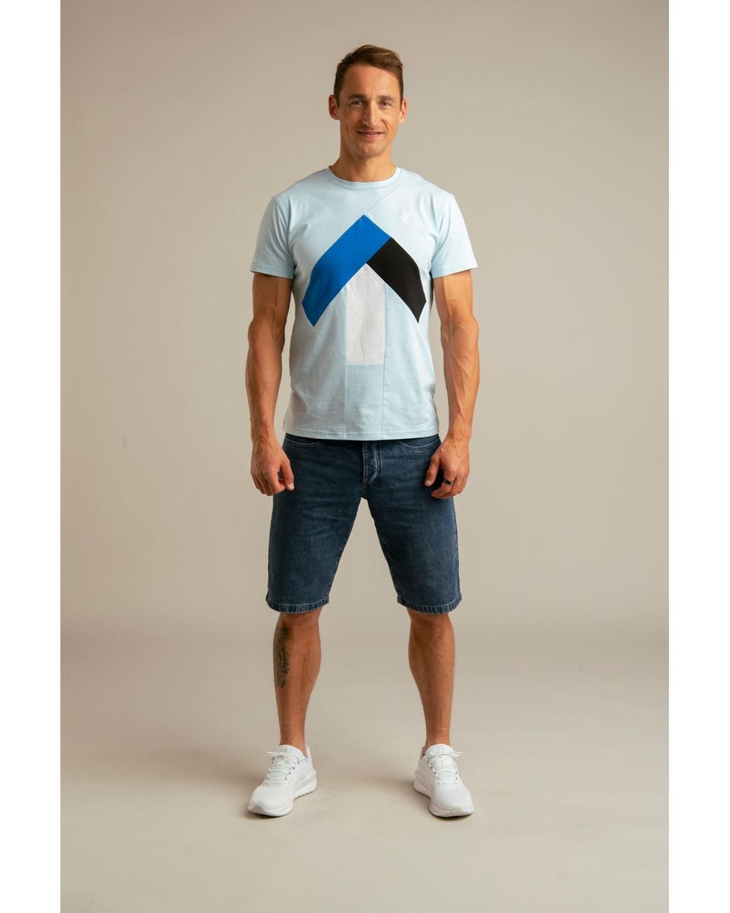 Reet Aus Blue Recycled Denim Shorts For for men