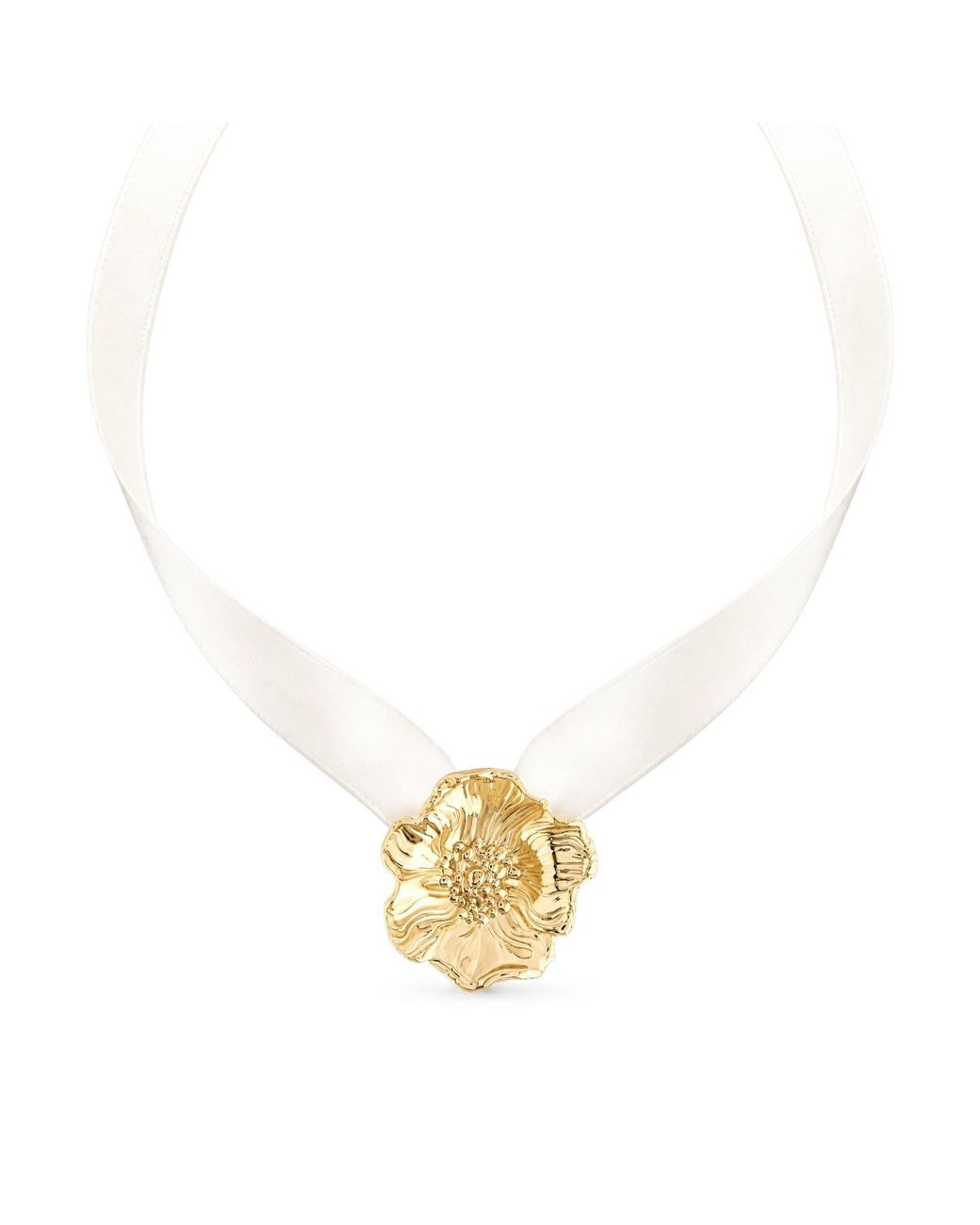 Astor & Orion Metallic Poppy Flower Satin Ribbon Choker Necklace