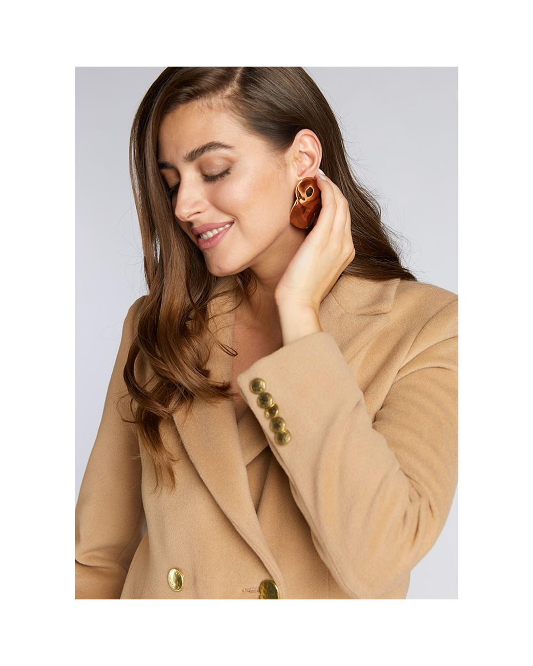 ALINA CERNĂTESCU Natural Neutrals Forum Double-Breasted Midi Wool Coat