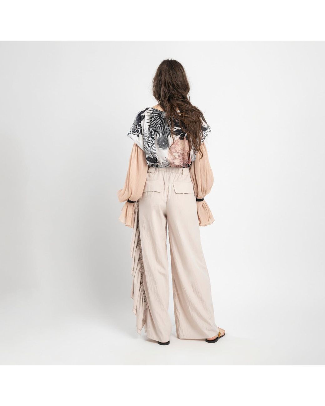 ARTISTA Black Neutrals Epic Puffy Sleeve Top