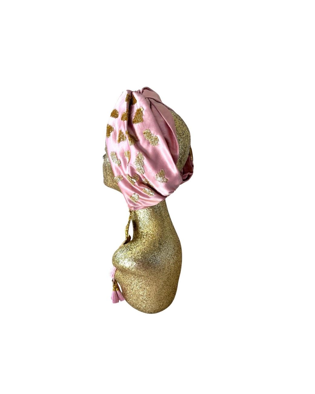 Julia Clancey Pink Dusky Leopard Silk Luxe Twist Headband