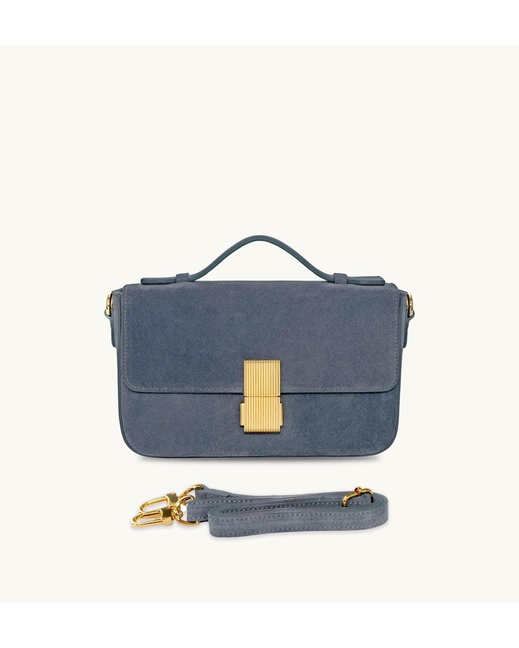 Apatchy London Blue The Flora Suede Denim Bag