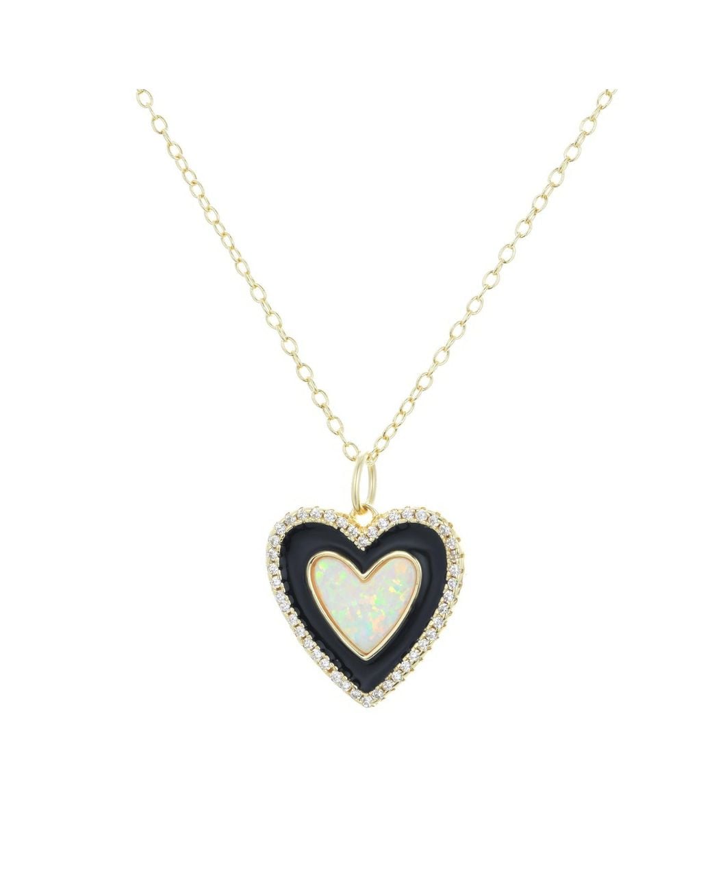 KAMARIA Metallic Two Tone Heart Necklace