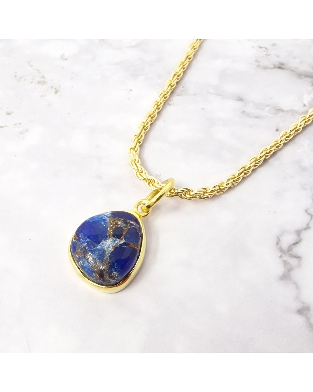 Sophelia Blue Vermeil Sapphire September Birthstone Rope Chain Necklace