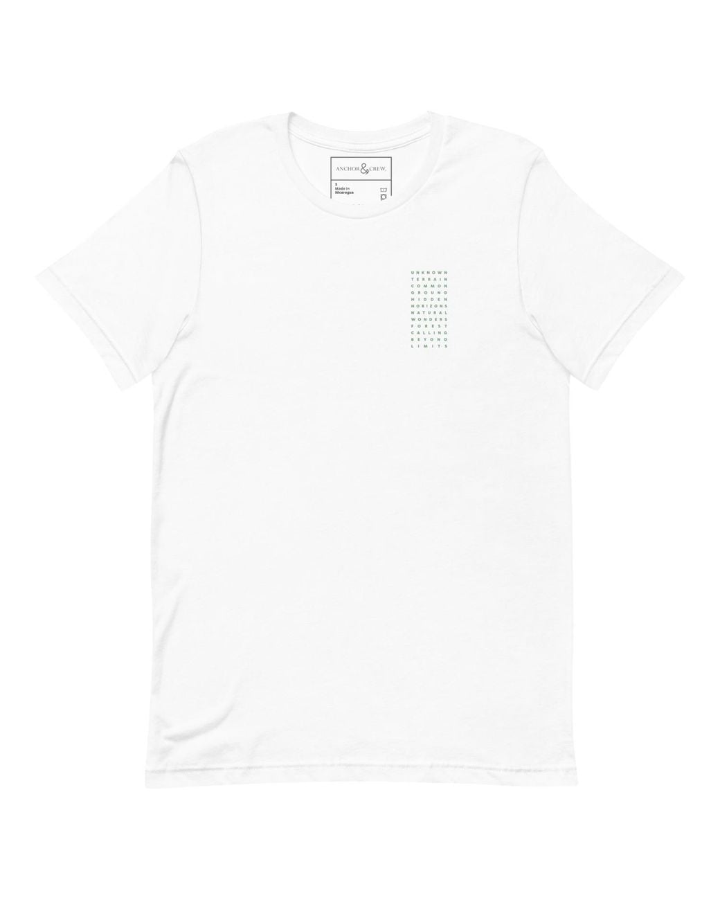 Anchor and Crew Green Field Notes Postmark Organic Cotton T-Shirt