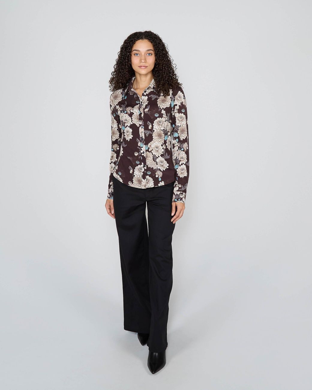 Lords of Harlech Black Stephanie Serious Floral Shirt