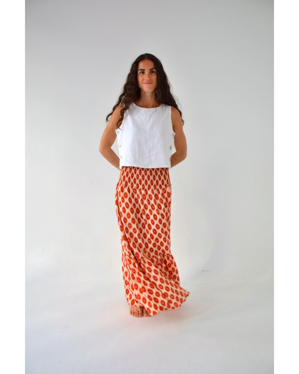 Mind Traveler Orange Indi Skirt
