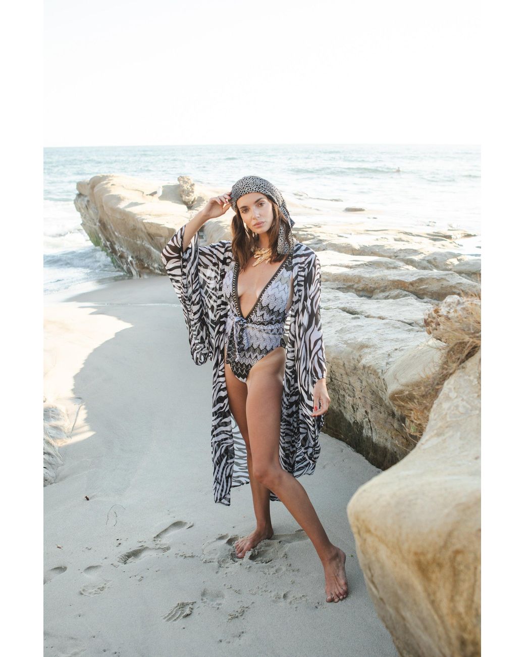 Jennafer Grace Metallic Zebra Queen Kimono