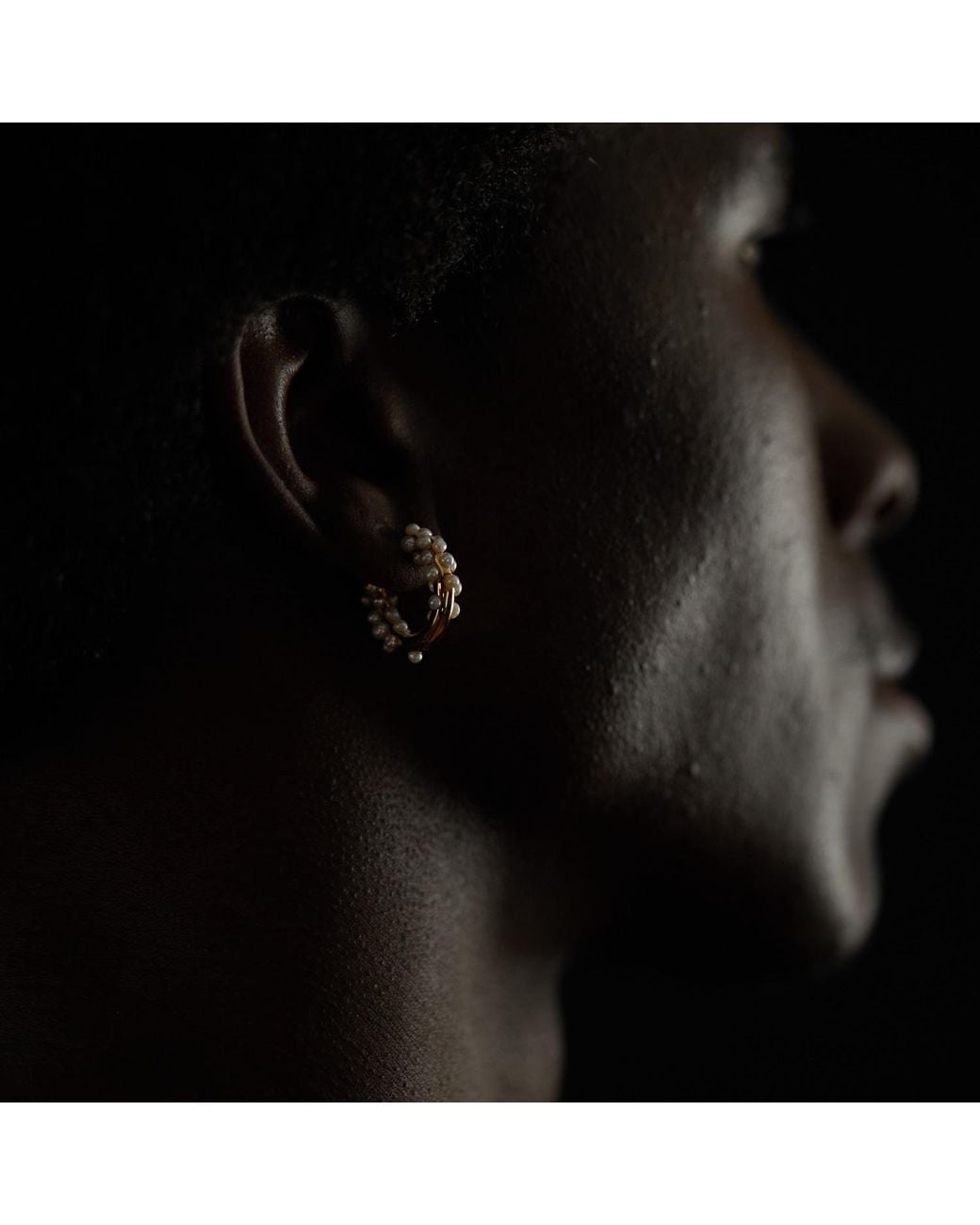 Kasun Metallic Pearl Cluster Hoop Earring Vermeil