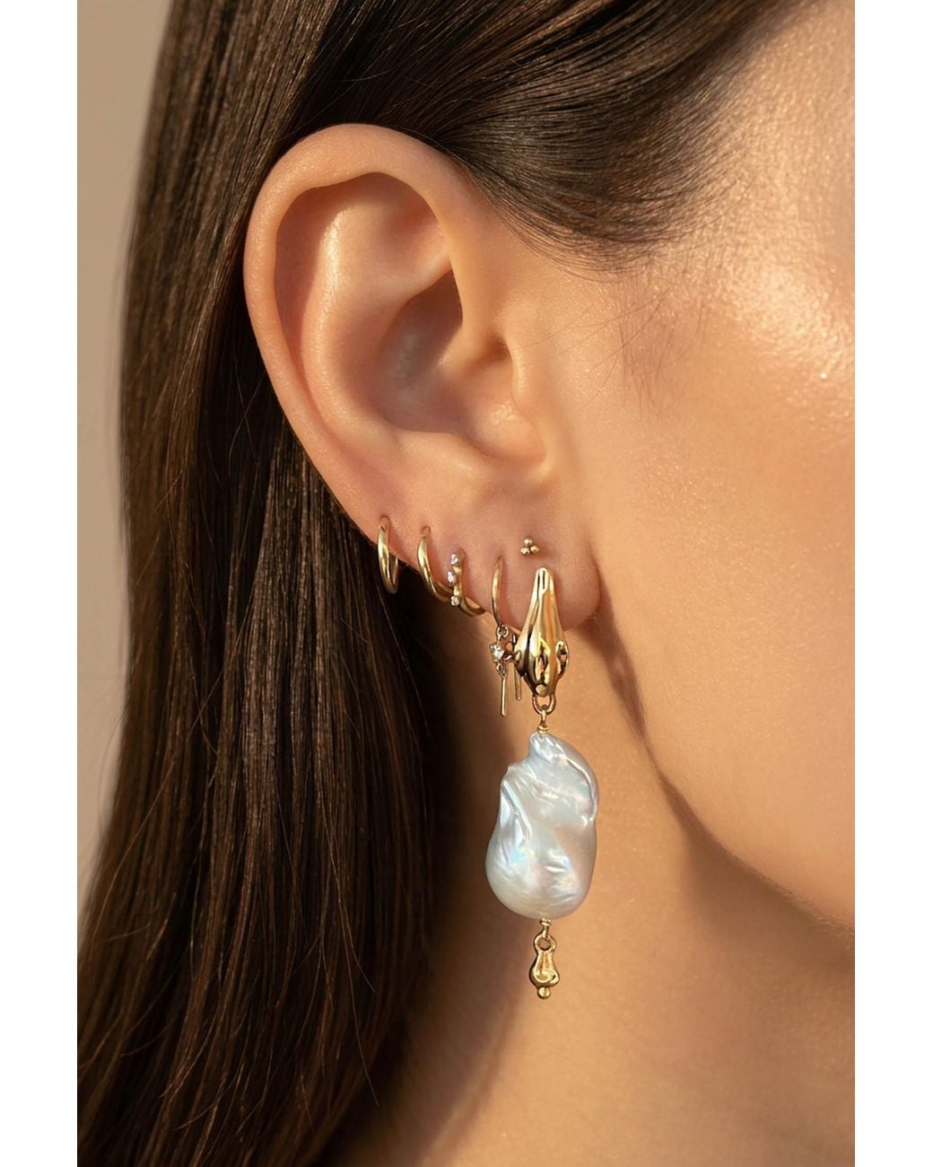 Astor & Orion Metallic Naya Statement Baroque Pearl Dangle Earrings