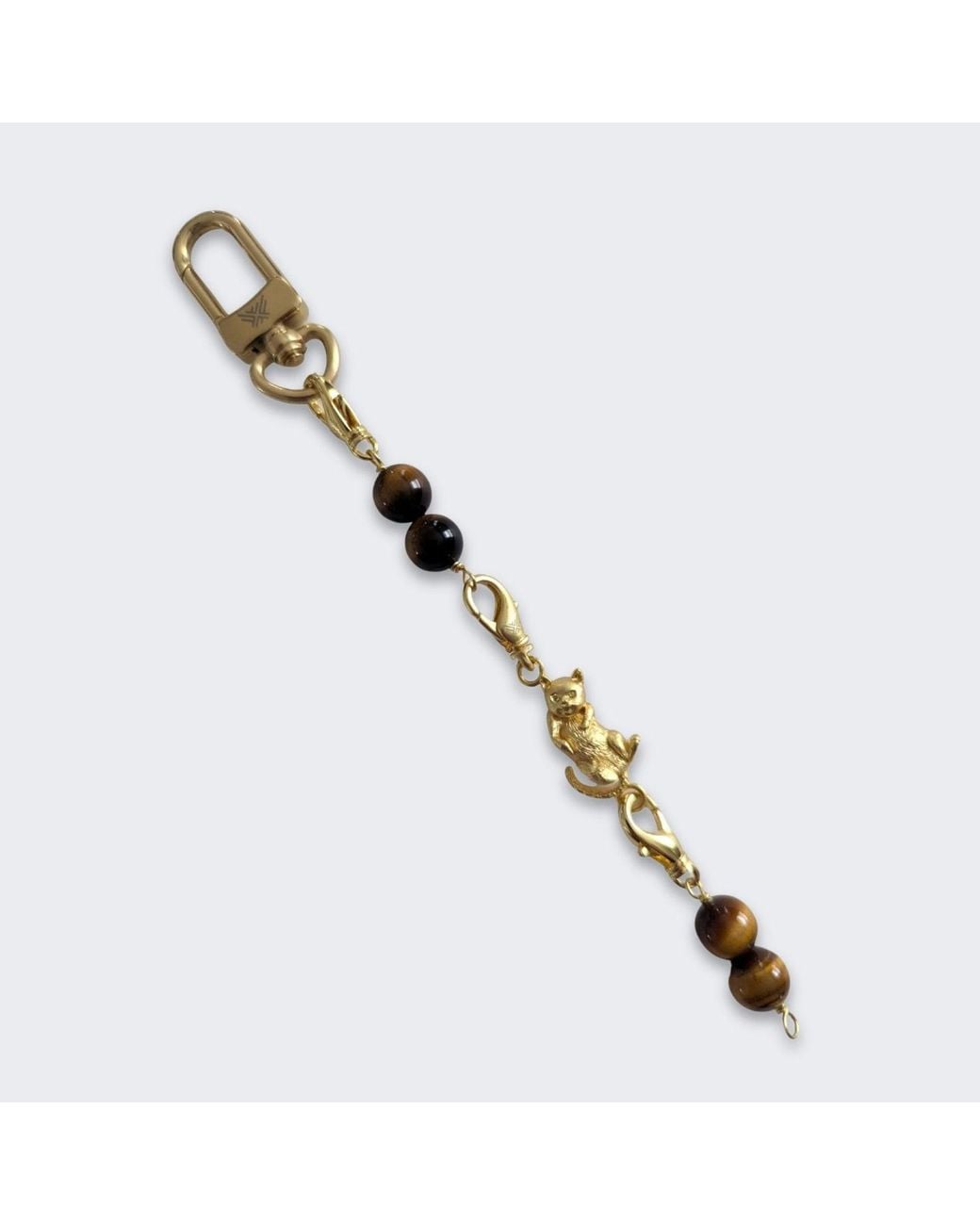 Frenvyrn Metallic Cat Convertible Tiger's Eye Bracelet Bag Charm Small for men