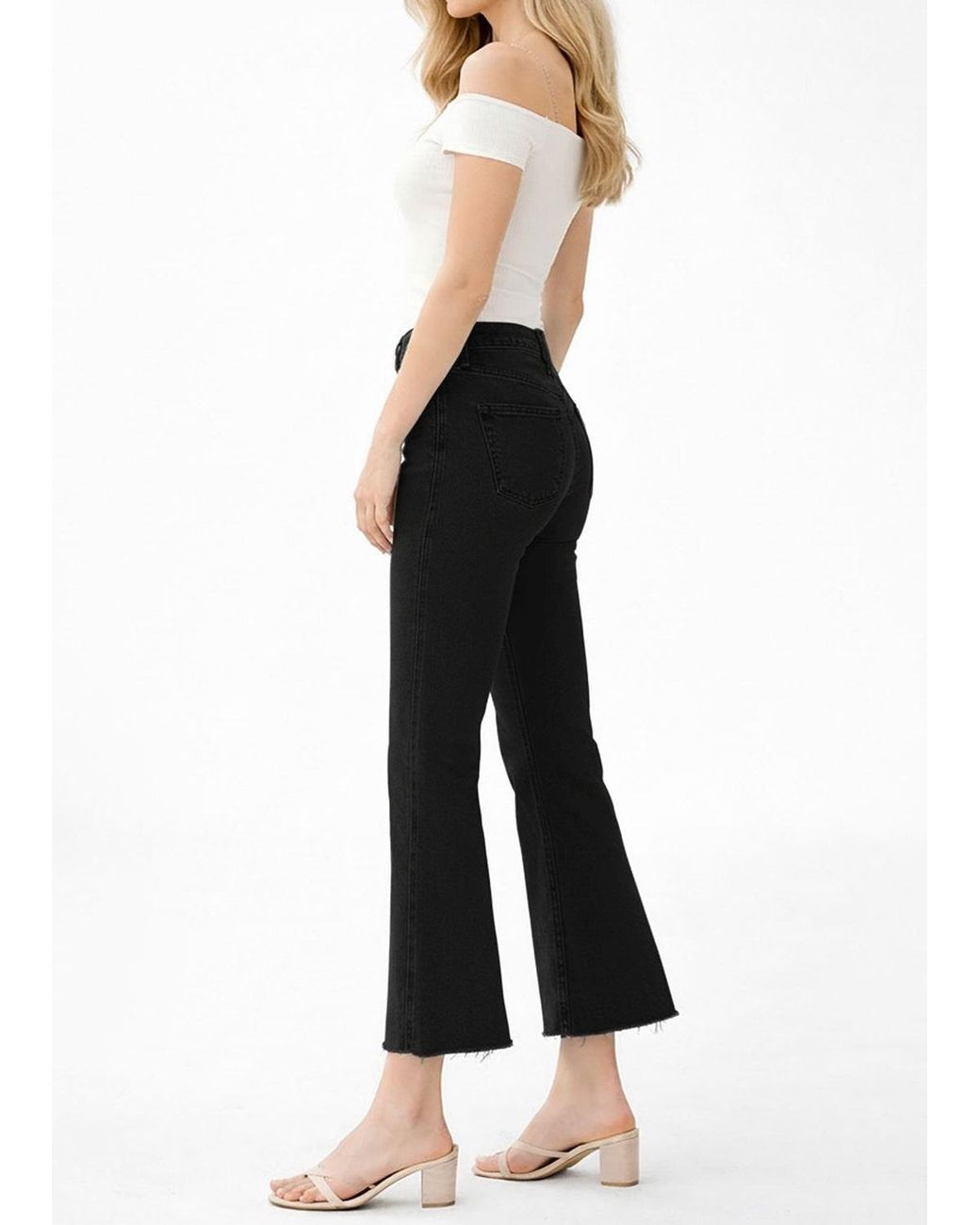 NOEND Black Queen High Rise Crop Wide Leg