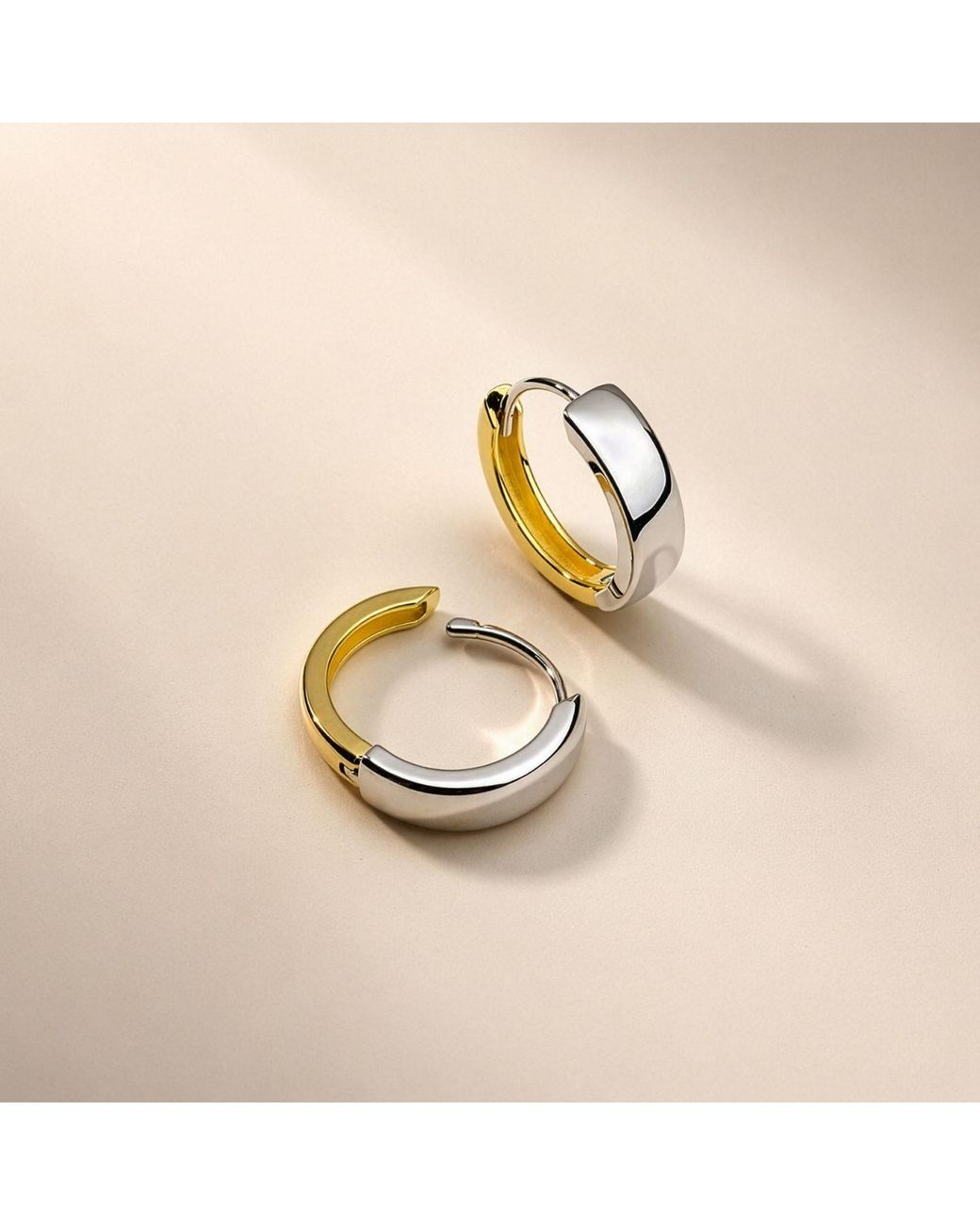 Belinda Jewelz Metallic Mixed Metal Reversable Hoop Earrings