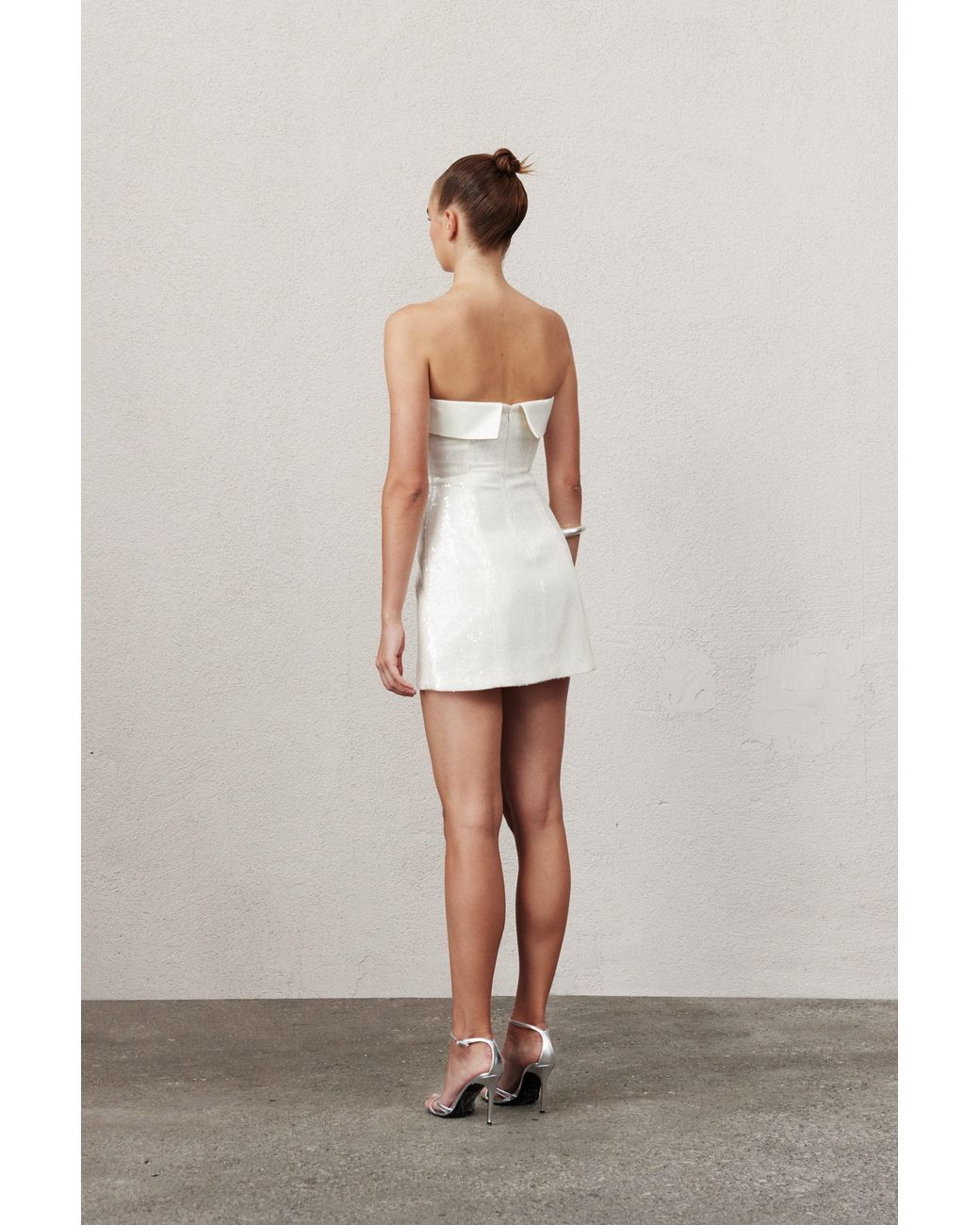 NAZLI CEREN White Martine Sequin Mini Dress
