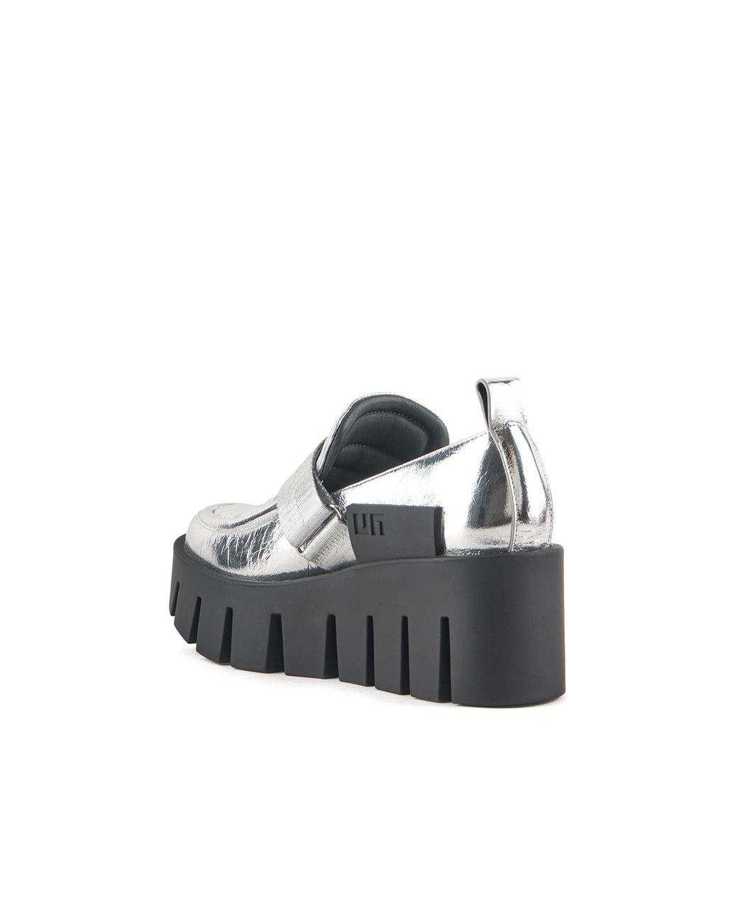 United Nude Gray Quilted Leather Platform Loafers