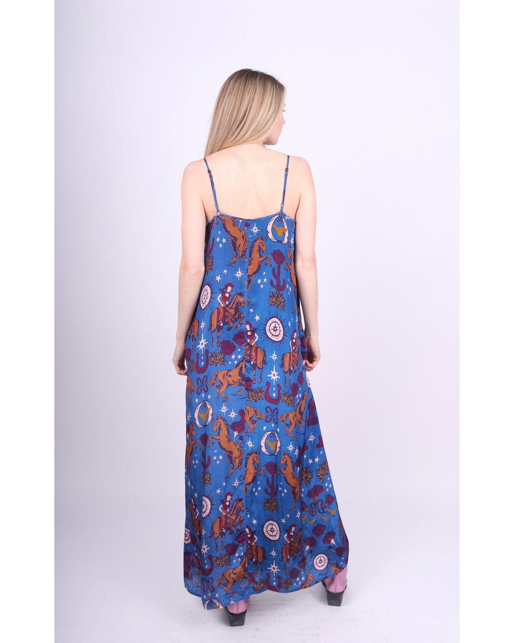 Any Old Iron Blue Easy Rider Star Viscose Dress