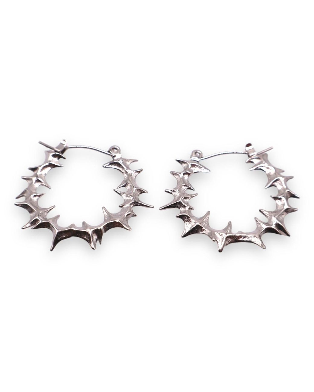 Jagged Halo Jewelry Metallic Yennefer Spike Small Hoop Earrings