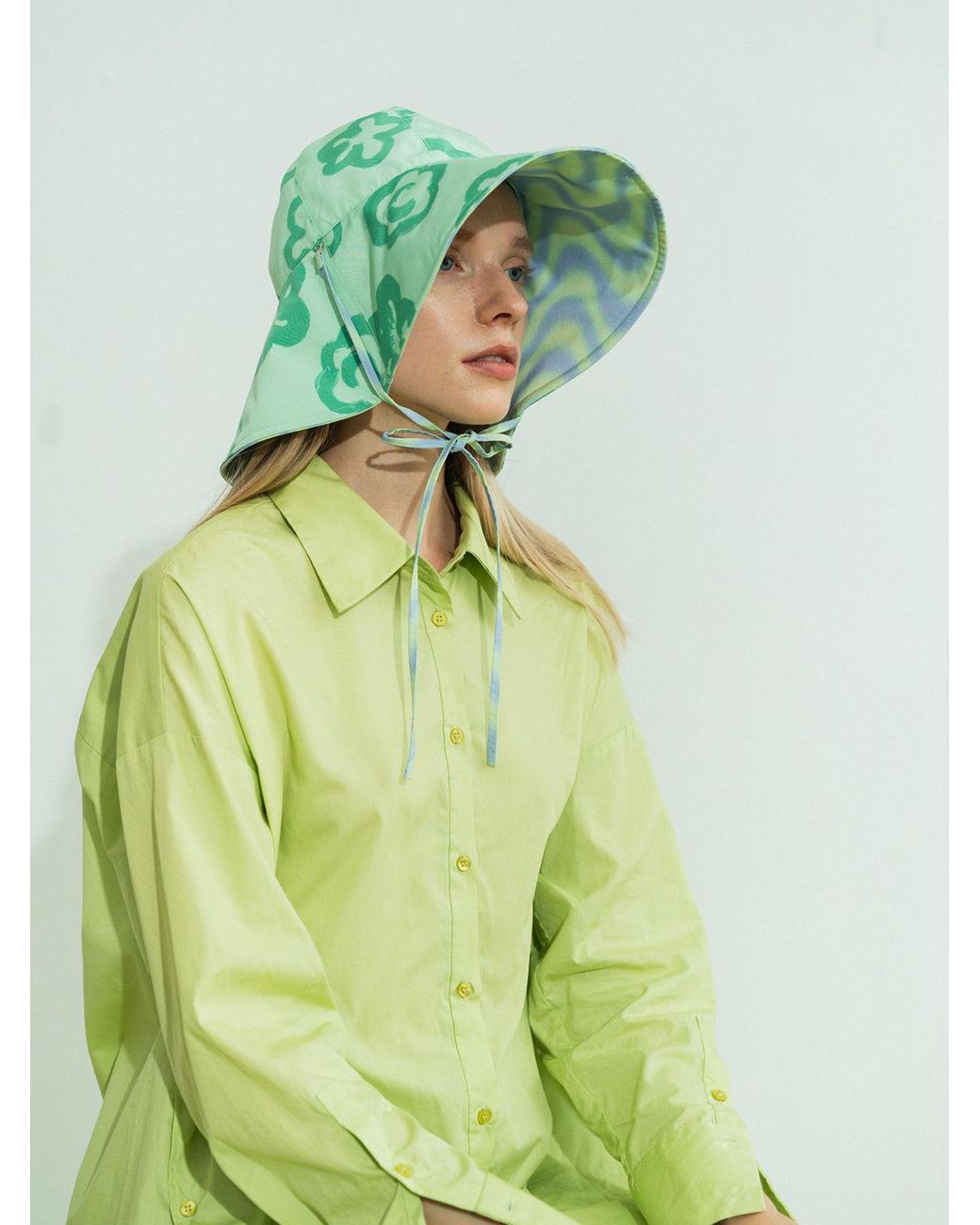 Lost Pattern Green Day Dream Reversible Sun Hat