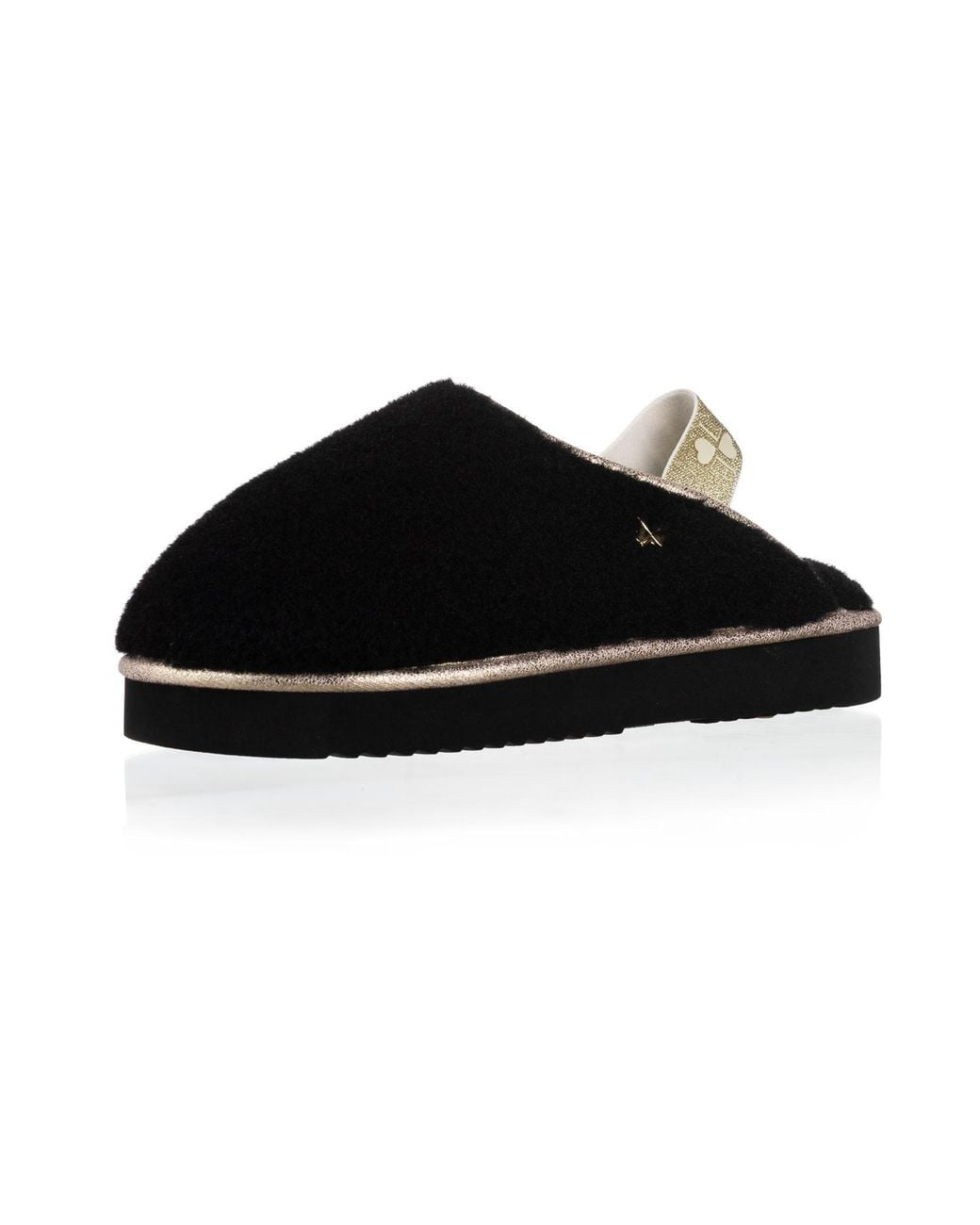 Laines London Black Flatform Cloud Slippers
