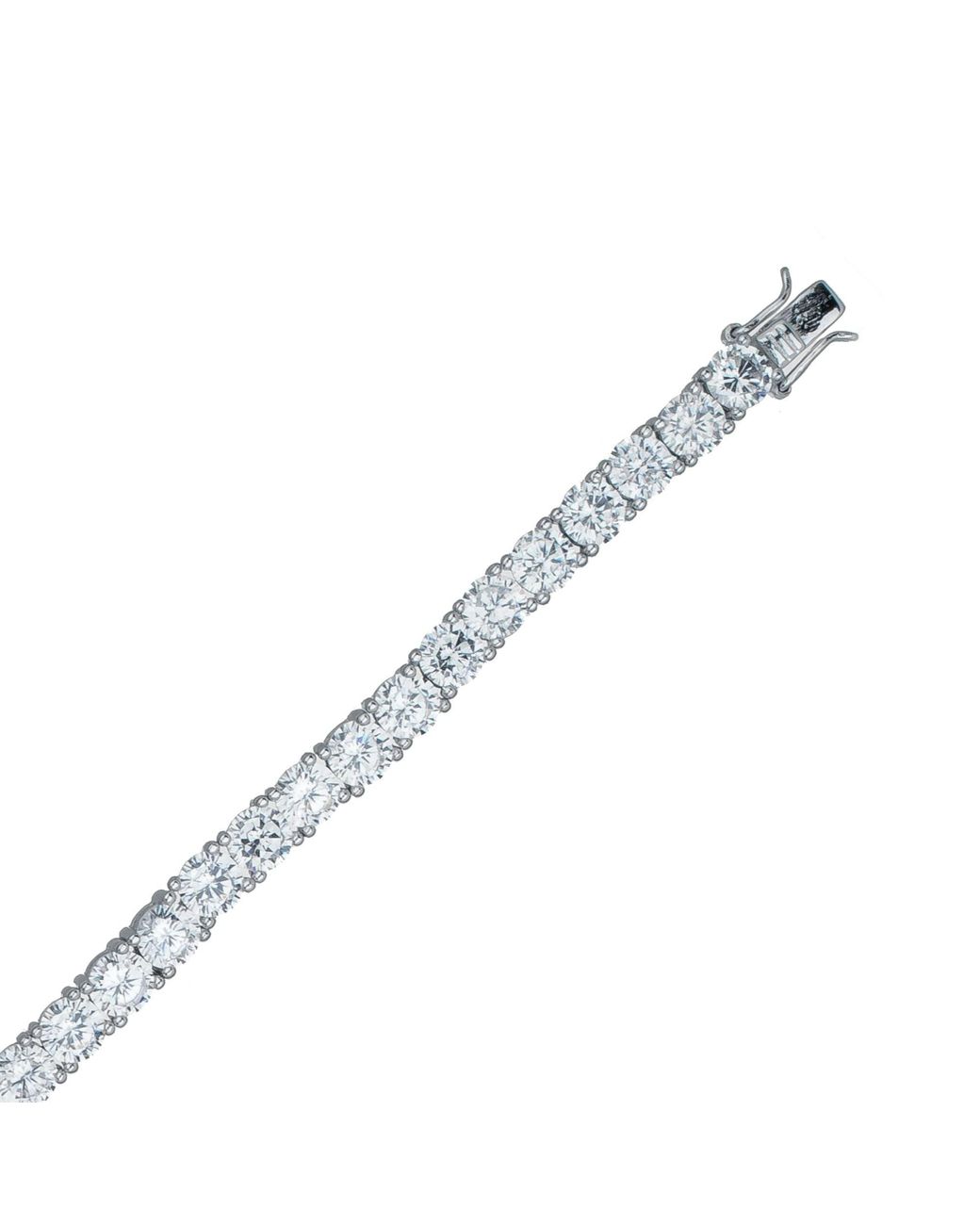Genevive Jewelry Black Sterling Rhodium Plated Cubic Zirconia Tennis Bracelet