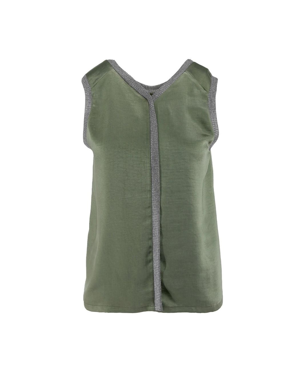 Silvia Serban Green Reversible Satin Top