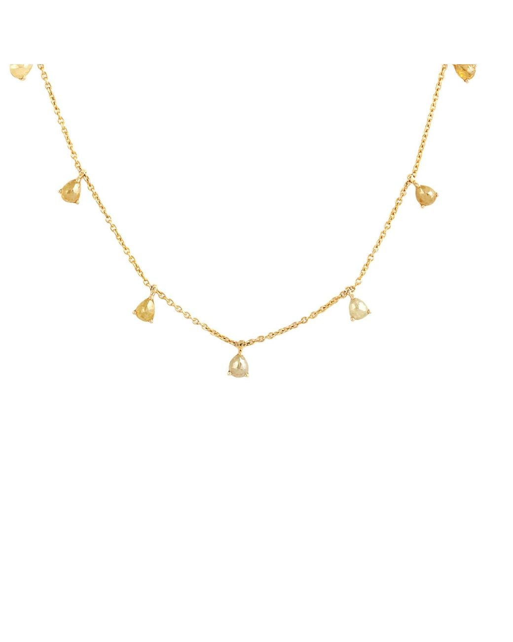 Artisan Metallic Ice Diamond Drop Station Necklace