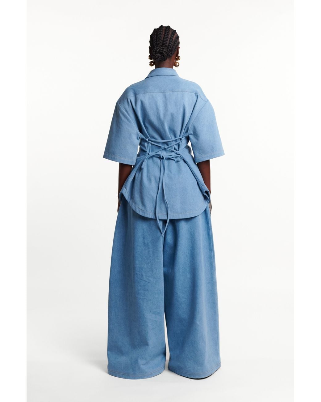 Ofuure Blue Light Denim Sara Button Up Shirt