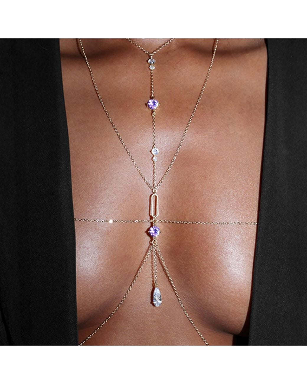 Studio Baloge Metallic Lumina Drama Body Chain