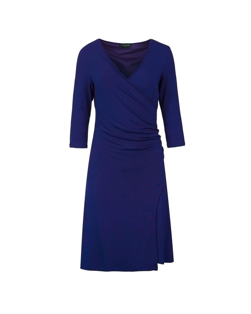 Conquista Blue Electric Faux Wrap Dress