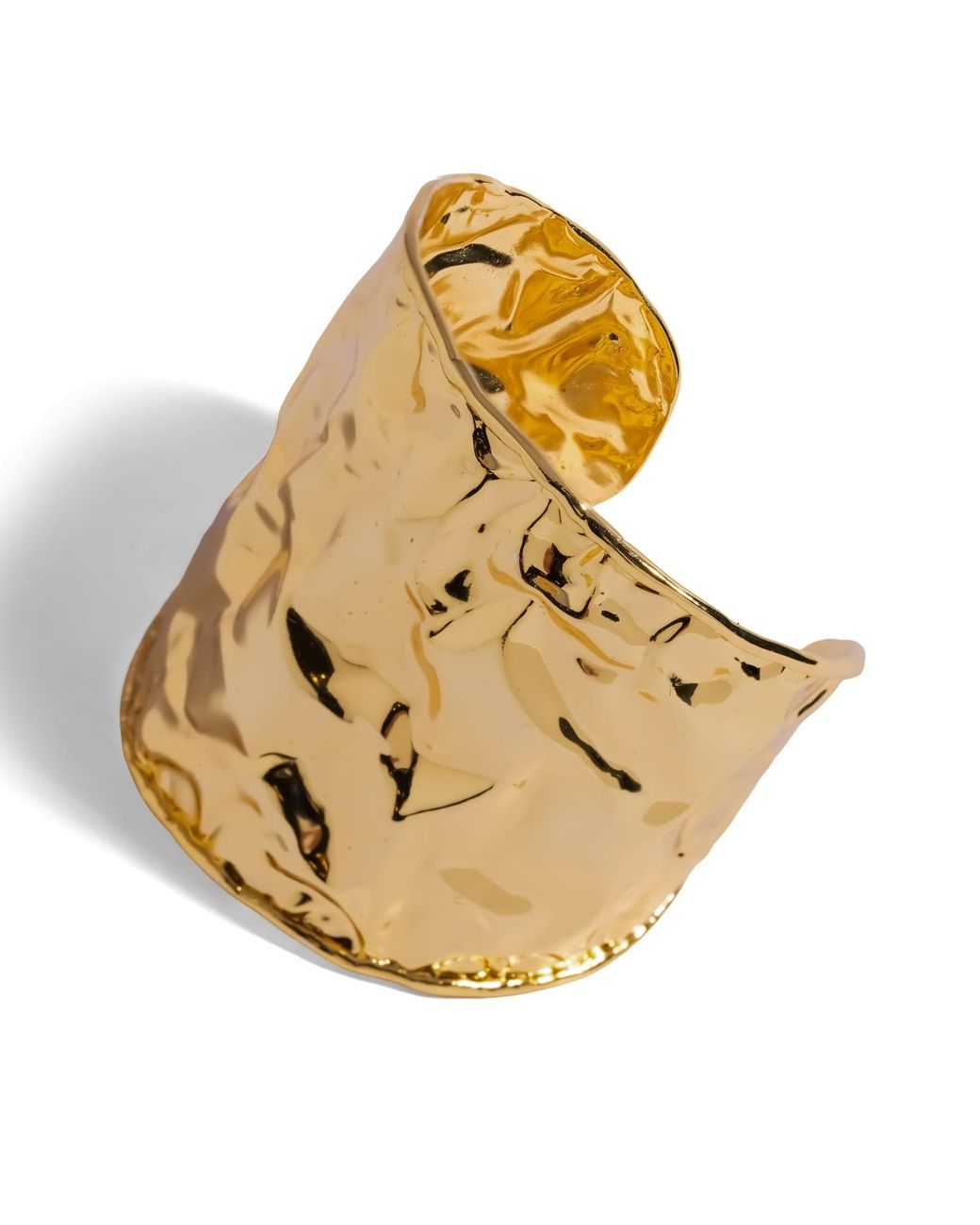Ebru Jewelry Metallic Molten Wave Wide Statement Cuff Bracelet