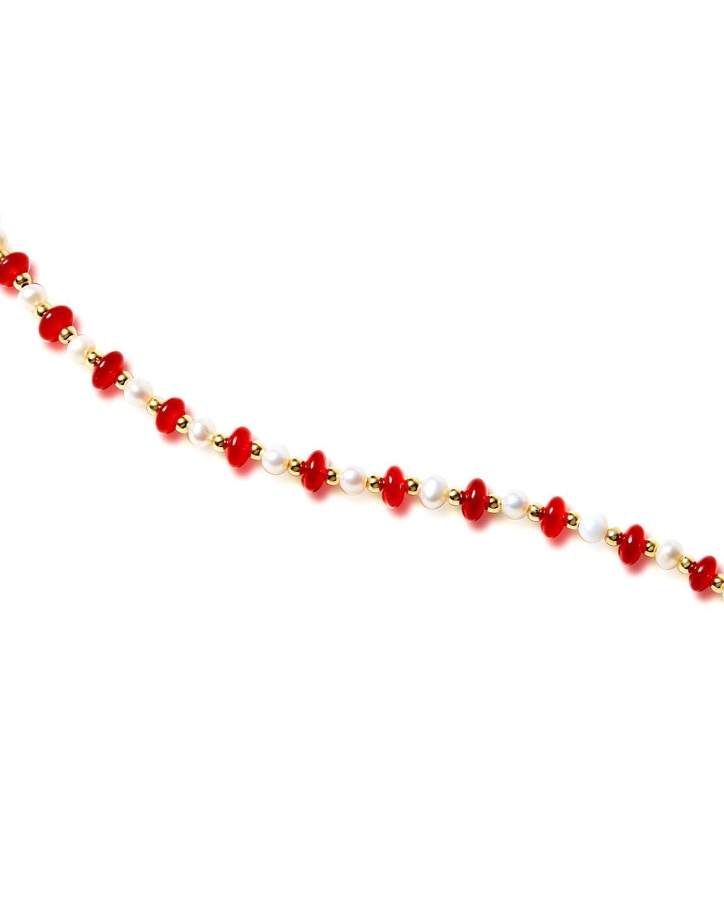 Freqnc Atelier Red Cassie Natural Carnelian Freshwater Pearl Necklace