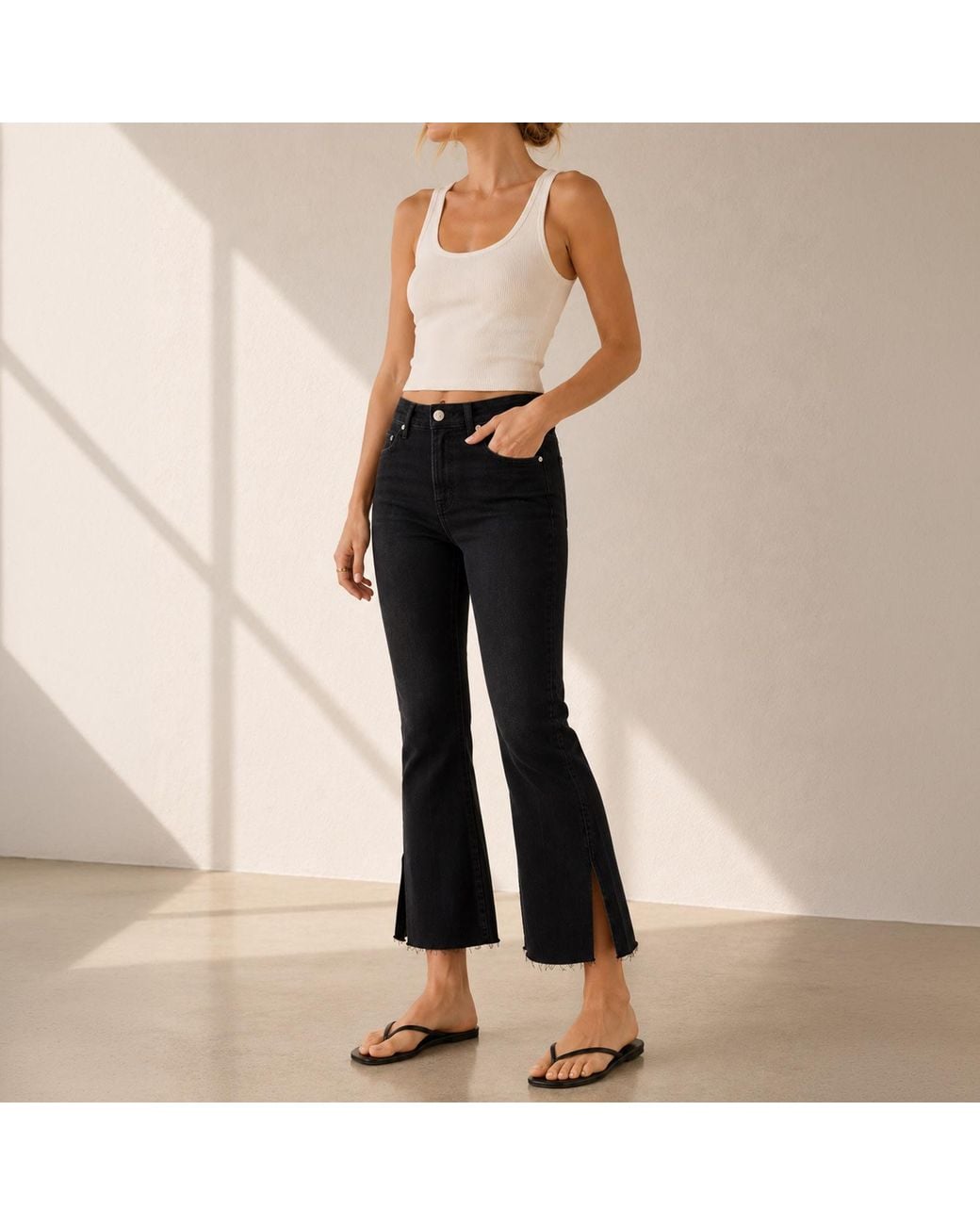 NOEND Black Farrah Kick Flare Jeans