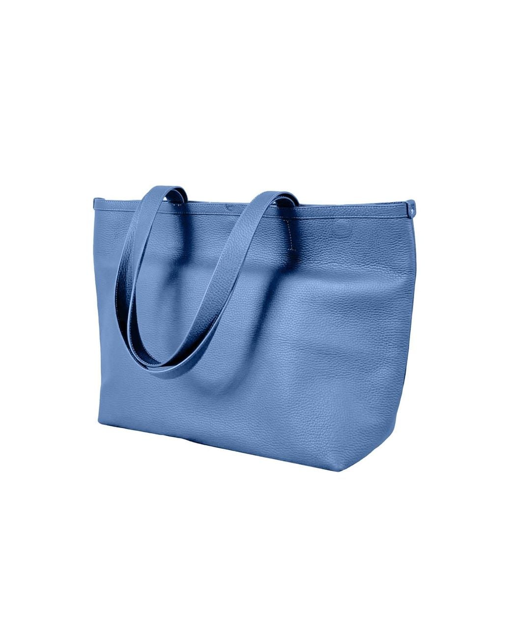 godi. Blue The Eva Handmade Leather Tote Bag