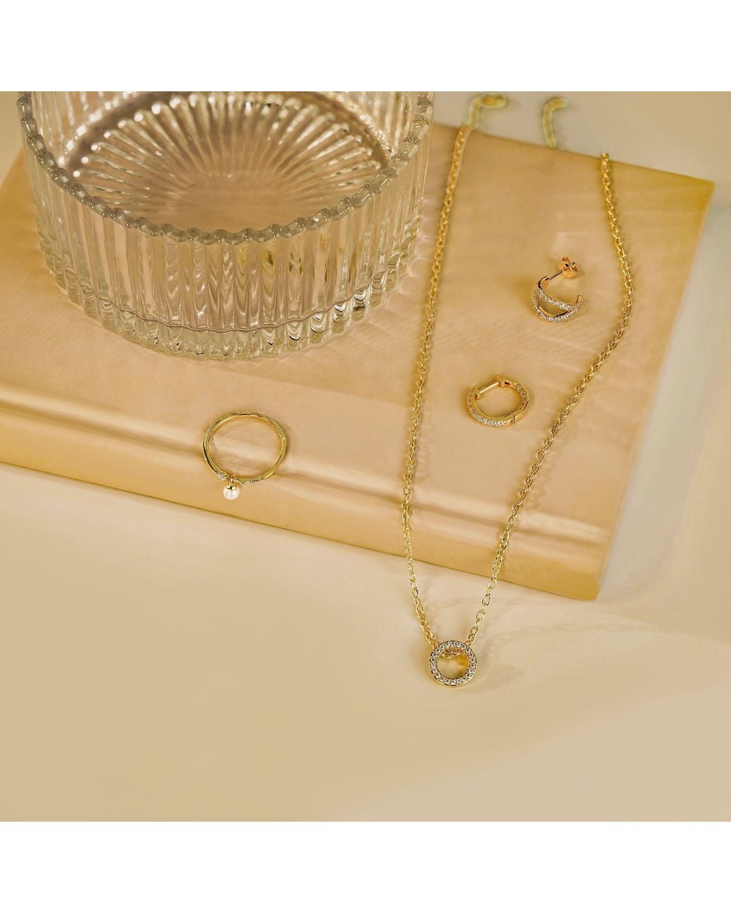 Diamonbliss Metallic Pave Duo Hoop Earrings