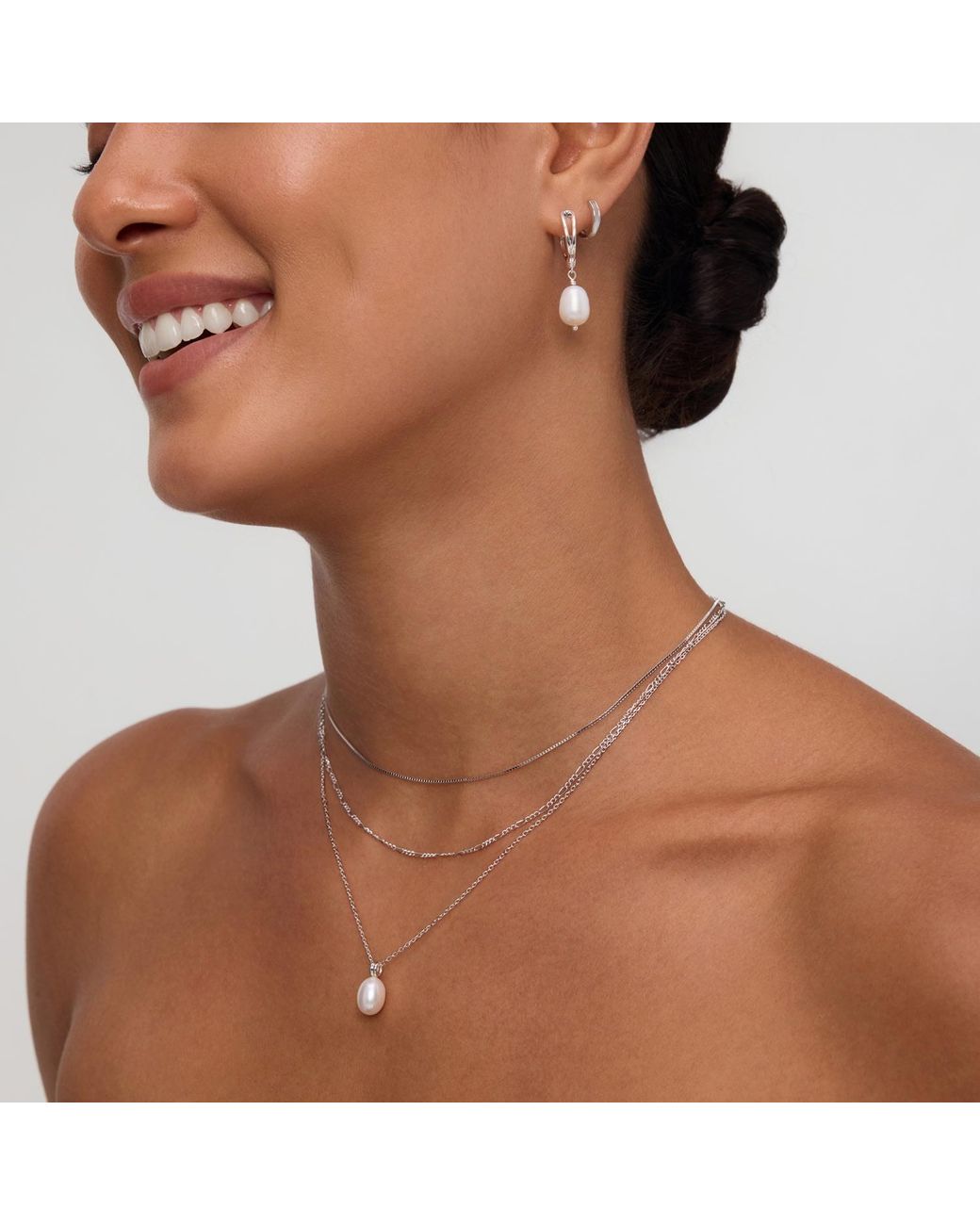 Vanhi Metallic Figaro And Box Chain Layered Necklace