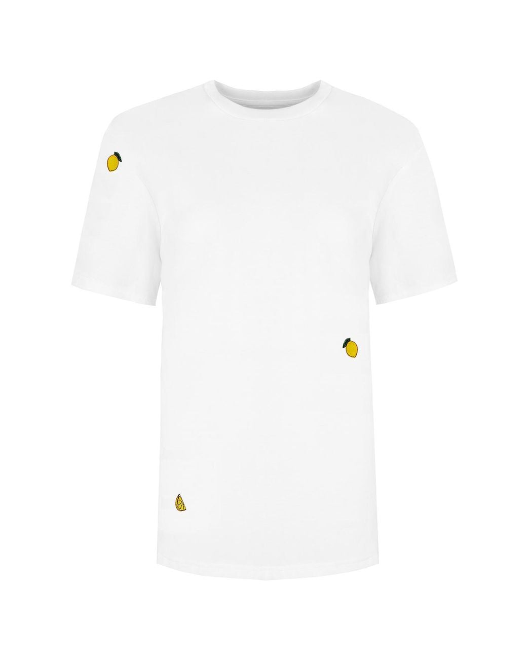 INGMARSON White Lemon Embroidered Organic Cotton T-Shirt for men