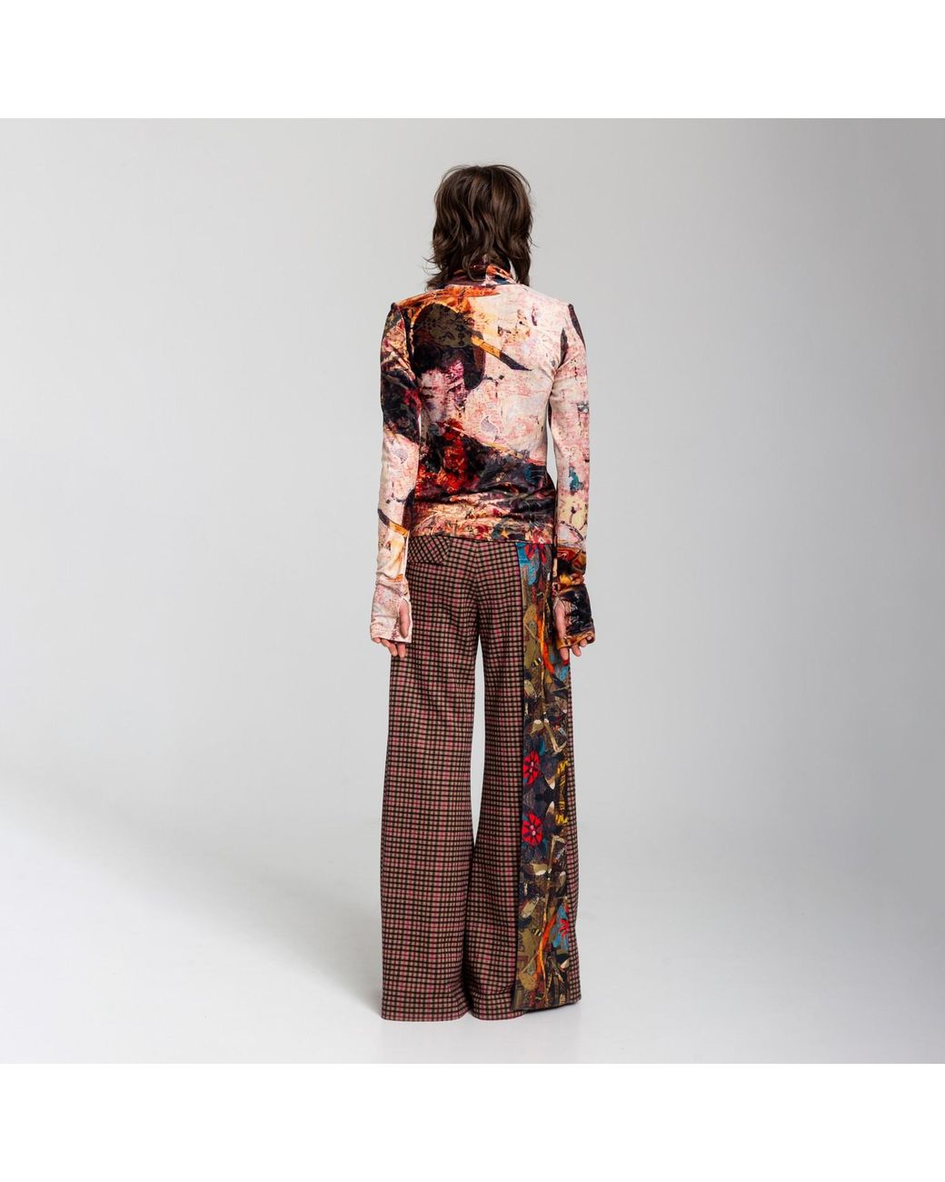 ARTISTA Brown Cross Bloom Pants