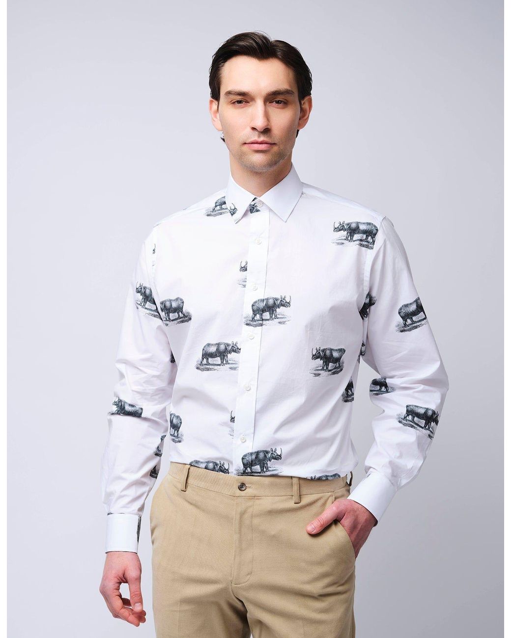 Gresham Blake White Rhino Shirt for men
