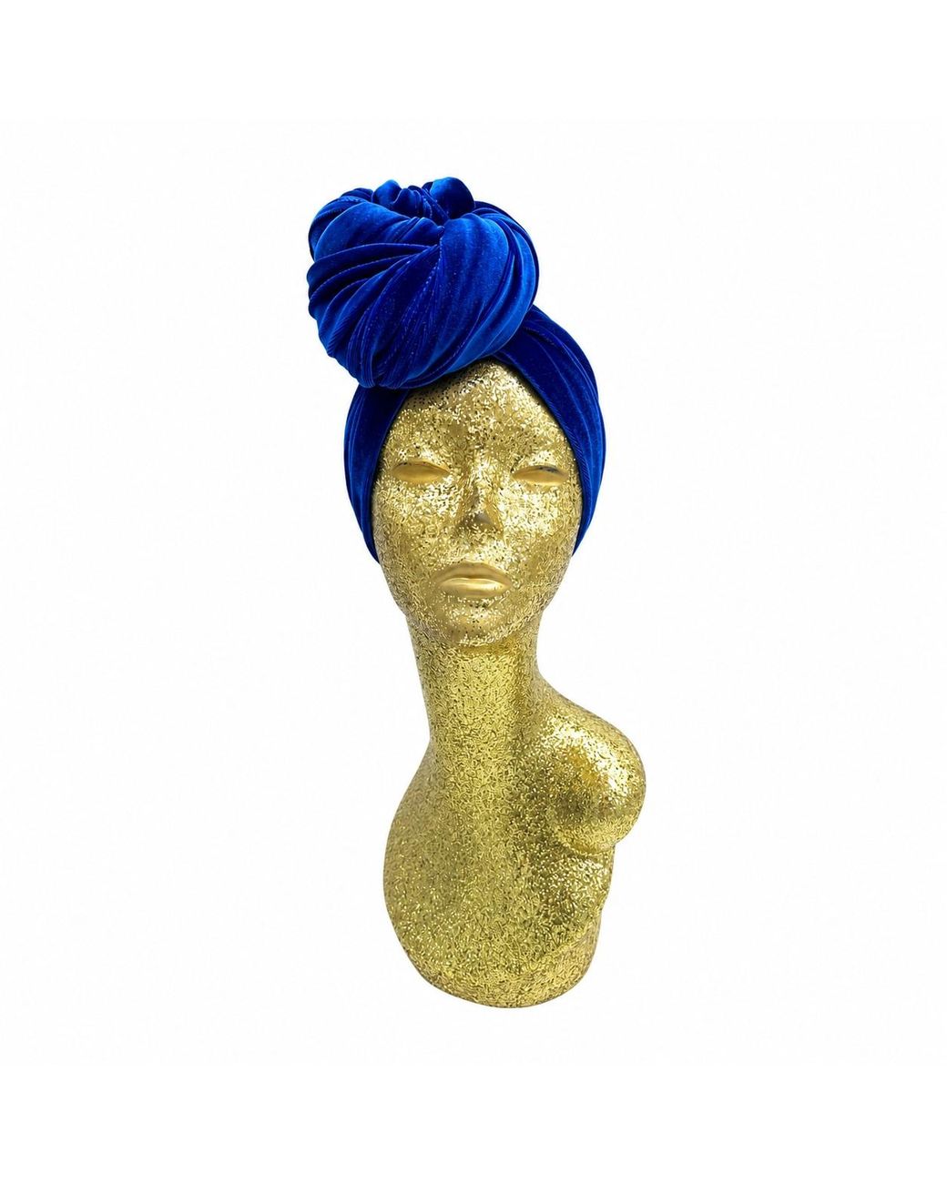 Julia Clancey Blue Classic Madam Electric Velour Turban