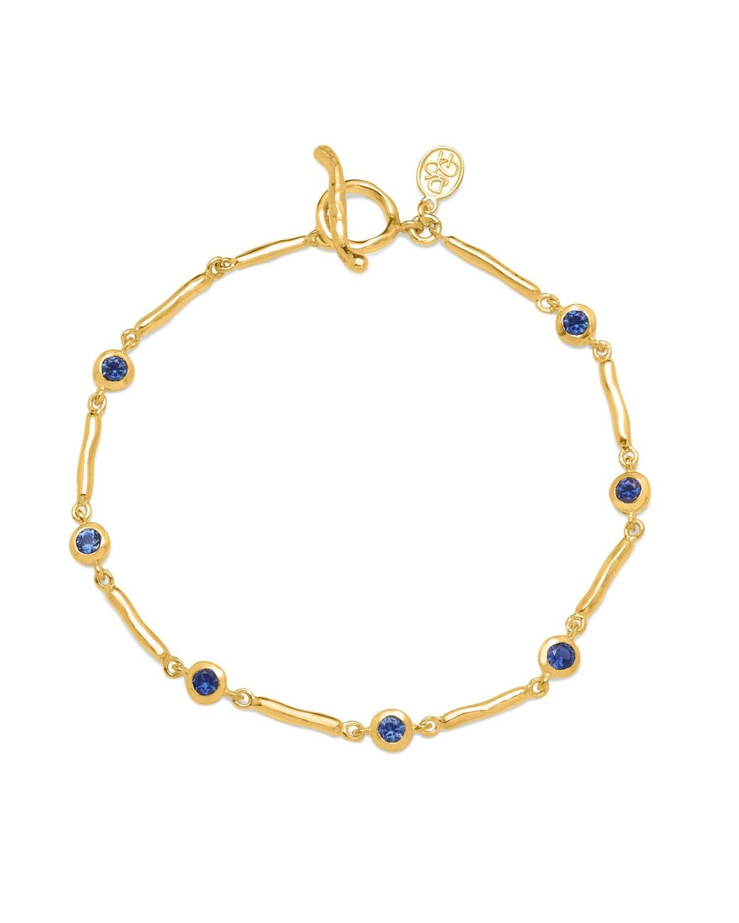 Dower & Hall Metallic Sapphire Dewdrop Link Bracelet
