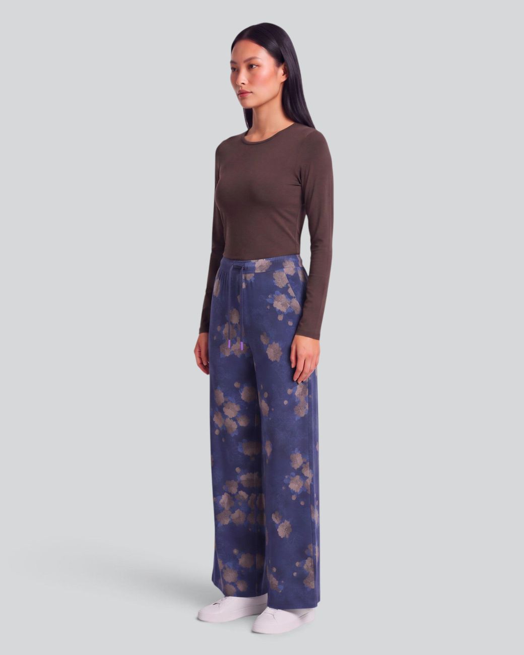 Lords of Harlech Blue Sanchez Lans Floral Stretch Knit Drawstring Pant
