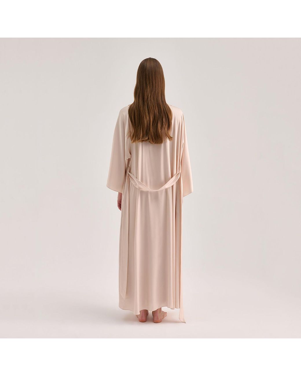 Avenue 8 Natural Silk Maxi Collar Robe
