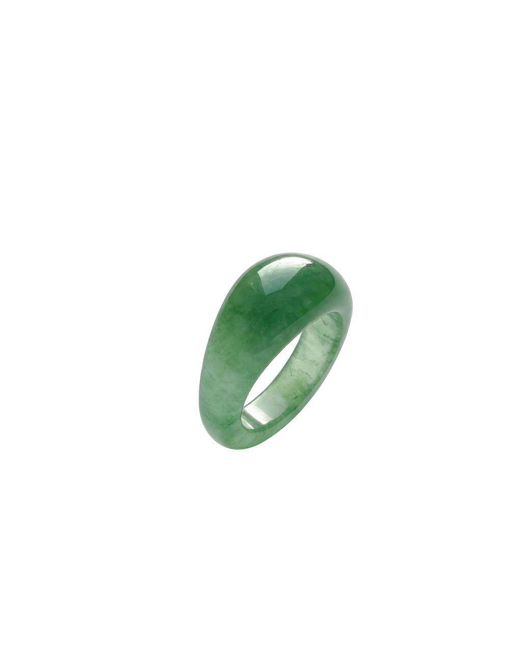 seree Green Thin Dome Jade- Aventurine Signet Ring