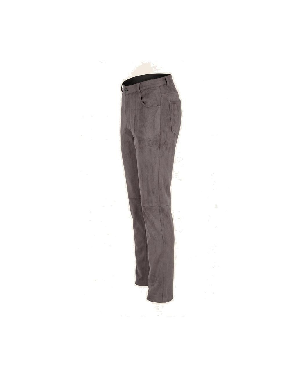 Ron Tomson Gray Microsuede Lightweight Tapered Pants for men