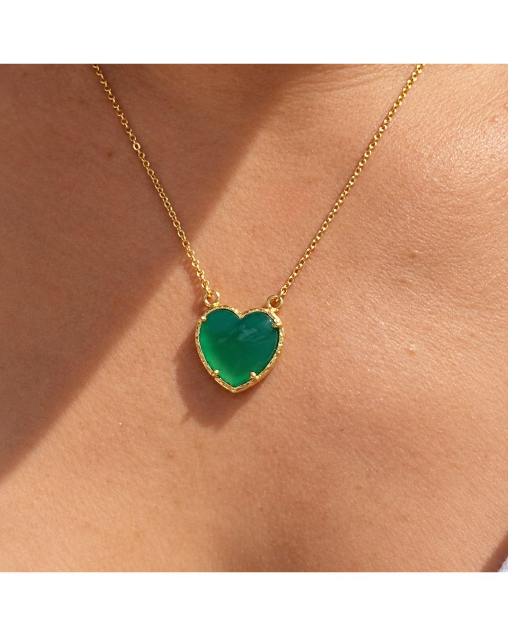 Lalinde Green Chalcedony Stone Necklace