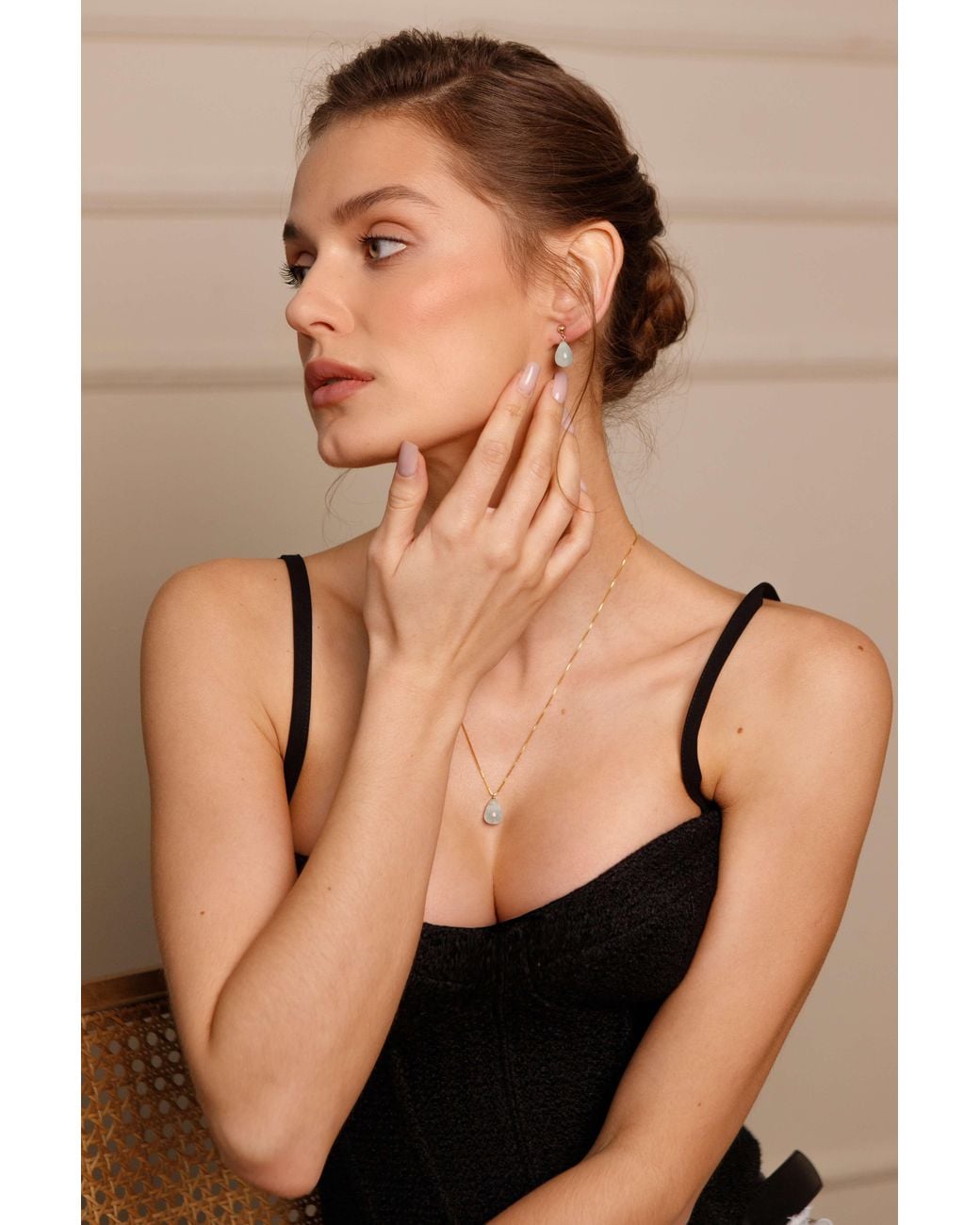 Katy Faye Blue Neutrals March Aquamarine Earrings