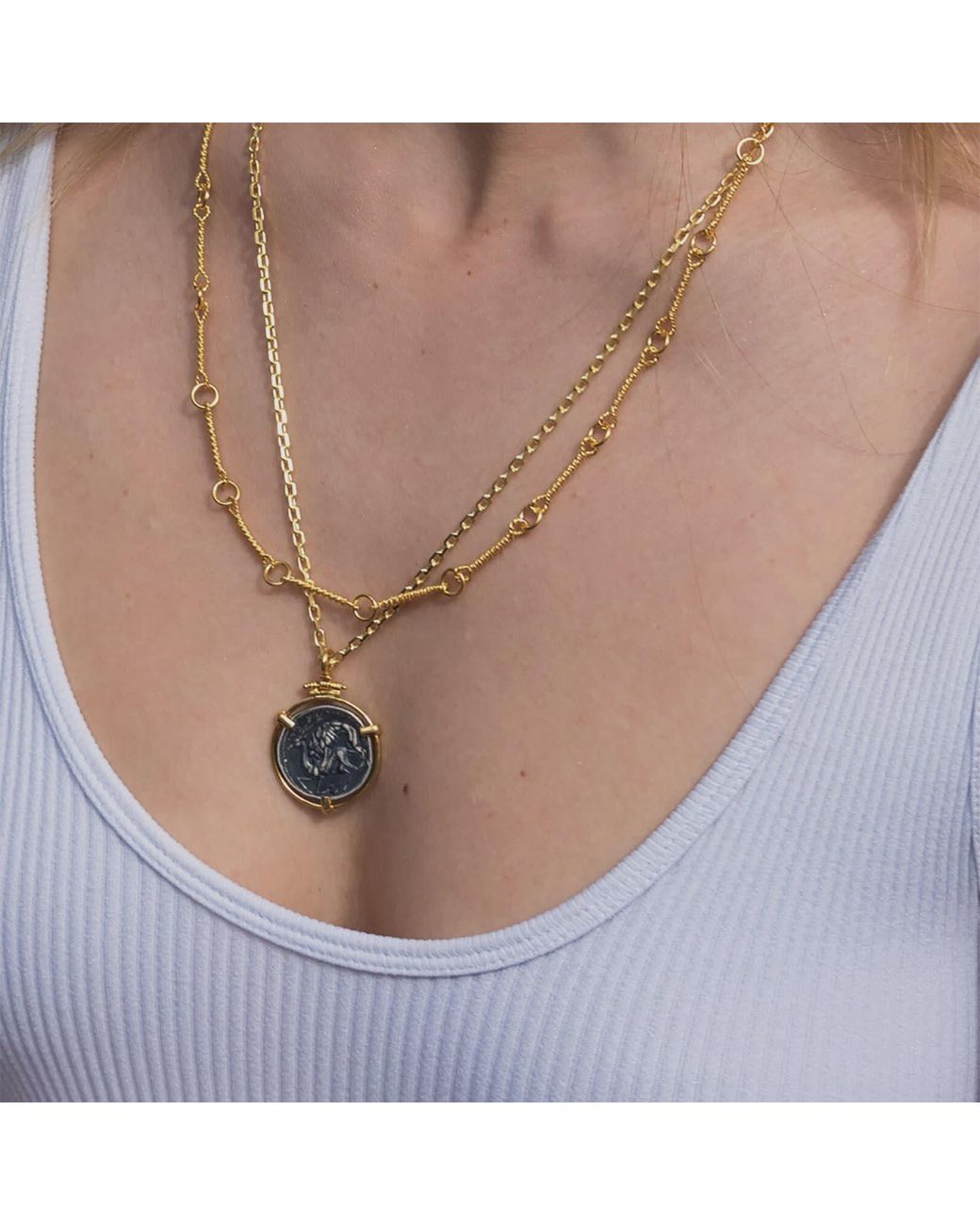 Ece London Blue The Luciana Coin Necklace
